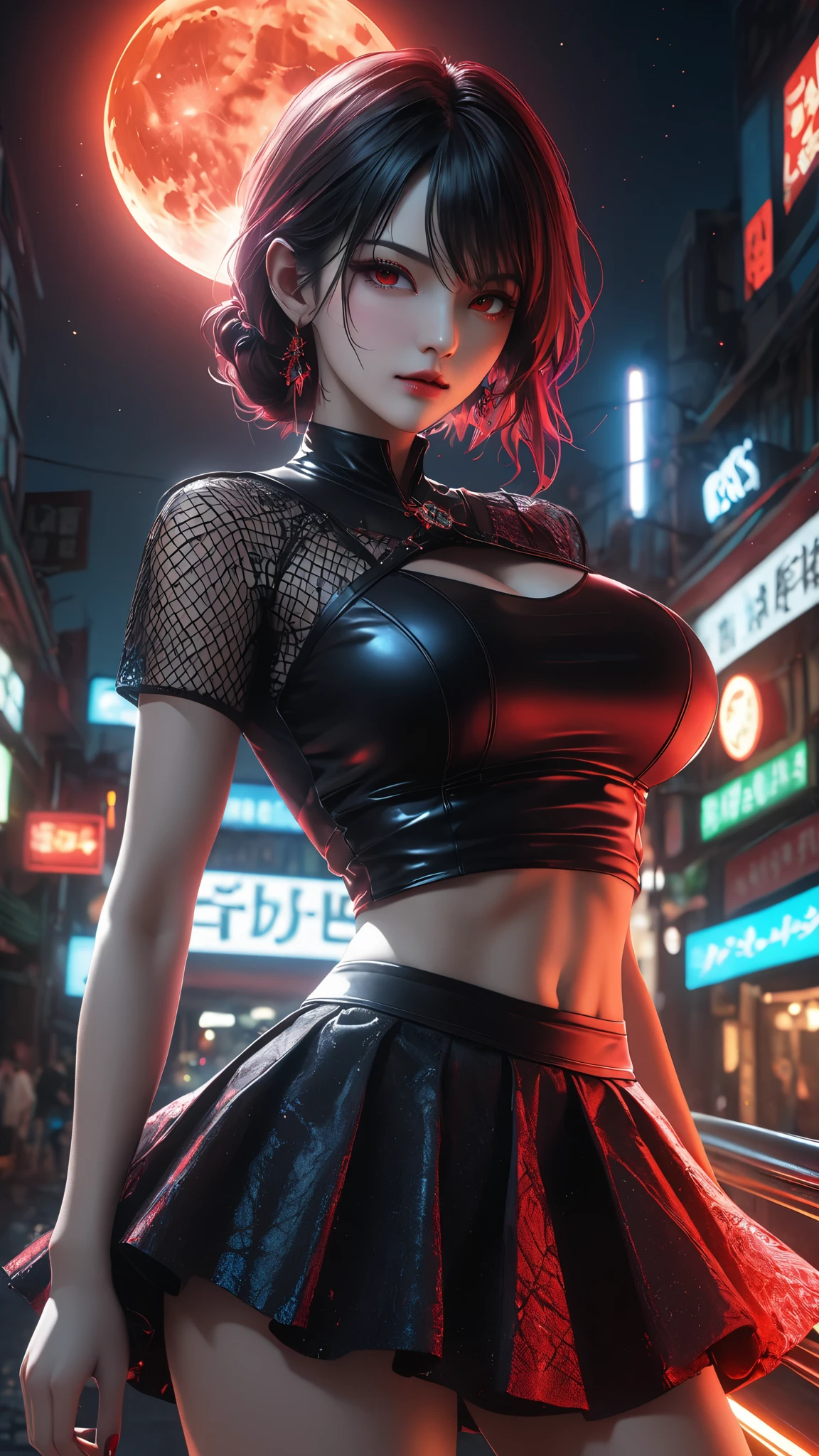 (((of the highest quality: 1.4))),(unparalleled masterpiece ever), (Ultra high definition),(Ultra-realistic 8K CG, camera view from behind), offcial art、 (((adult body, super huge enormously gigantic tits, cleavage showing))), (((1girl in))), ((( Bob Shorthair ))), Punk girl with a perfect body, kimono with lots of straps buckles and zippers,Beautiful and well-groomed face,Fancy makeup,Detailed punk trendy fashion,detailed kimono, (Image from head to thigh),((Platinum red Bob Shorthair )), Harajuku-inspired hooded kimono, Simon Bisley's urban savage style,Detailed street background of Tokyo,Clean abs, Complex graphics, dark pink with white stars and gray and white stripeany poisonous tattoos )), piercings, cherry blossoms blowing in the wind