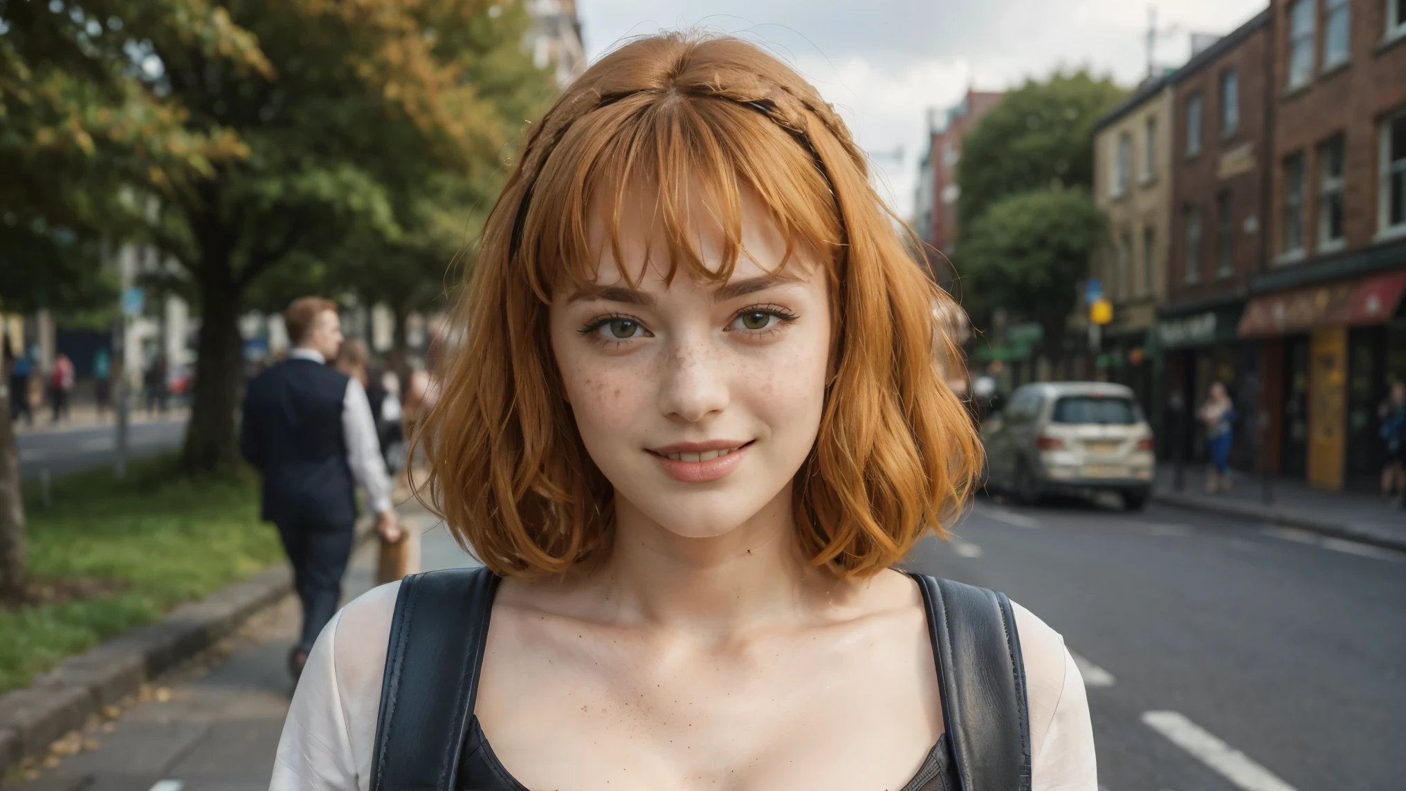 (masterpiece), best quality, expressive eyes, perfect face, multilevel marketing, midriff, Areolae, medium ginger hair, Hairclipa, limbus salesmen woman, perfect anatomy, (((holding an sales briefcase))), (((closeup face))), tall woman with a muscular physique and long, orange ginger hair, hair with bangs, freckles, forehead, topless, green eyes, irish woman, tight shirts, bulk, chubby, fatty, foot, bra, sweaty, sweat look, full Body, working, small breasts, angvall, laying down, longhouse background, leather shoes, tall, Ireland woman, belt, ((white shirt)), smiling warmly, walking, agressive look, promoting as job, trouser leggings, city environmental, ((skyclad)), Ireland background, ((chest freckles)), Dublin, (((salesmen employee))), Weasleys, ((Hermione)), (((promoting her products in front of peoples))) 