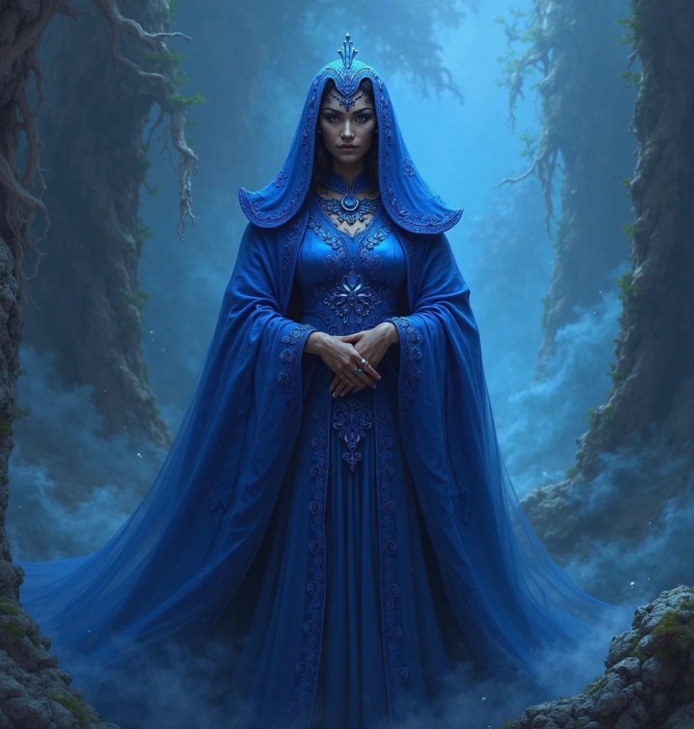 score_9, score_8_up, score_7_up, BREAK, (1girl), (milf), (big breast), (cape, hood), (long shawl:1.2) detail blue eyes, power of water. Imagine serene lakes, raging seas, water elemental creatures, or underwater realms, very detailed, amazing quality, intricate, cinematic light, highly detail, surreal, dramatic, galaxy fantasy colors, spell magic, dynamic, harmony, vivid colors Create an ethereal and majestic image, create magic, pose