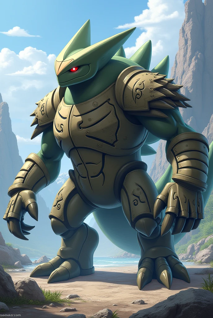 Draw a Pokémon that assumes the case where the Pokémon Rougula evolves