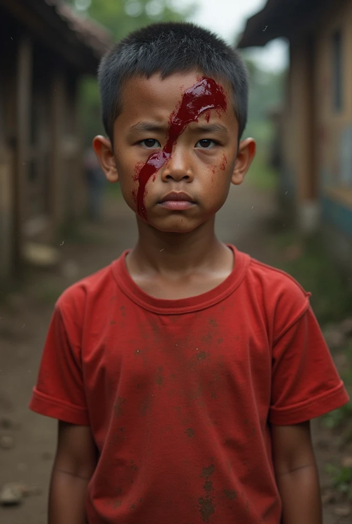 mexicsn child covered in piss and blood, laying in vomit and feces crying