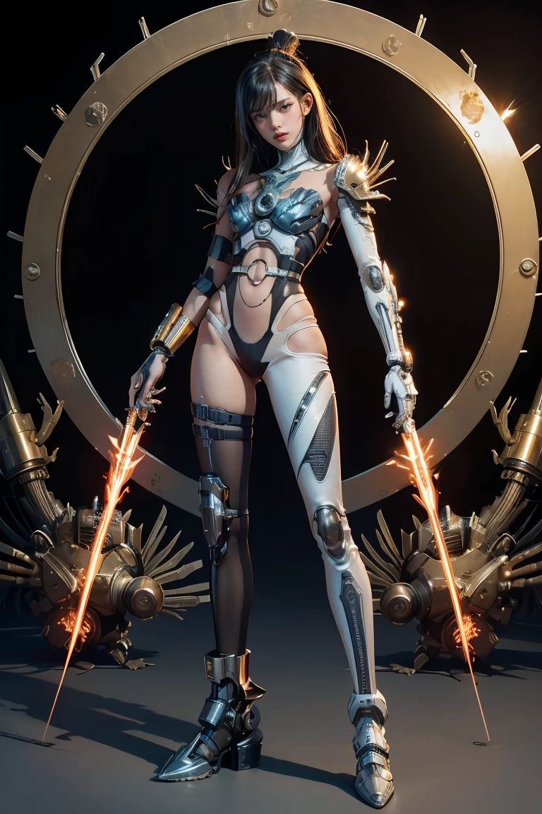 highres,absurdres,masterpiece,best quality,original,extremely detailed CG,extremely detailed wallpaper,perfect lighting,jitome,lips,makeup,standing on the stage,blurry background,1girl,
<lora:MagV1:0.6>,science fiction,