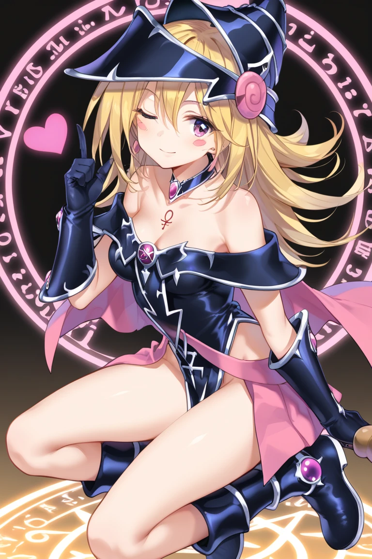 nsfw,Small breasts,blonde,Hair above one eye,Green Eyes,Laughing with your mouth open,tights, ((Pink magical girl costume)),Removable sleeves,beret,ribbon,(masterpiece,Best image quality,Highest quality)