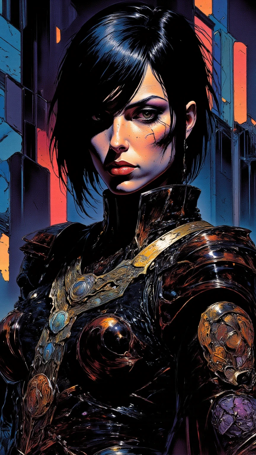 Create of an Asian man, slicked black hair, Youngh, stark, Sarada. uma imagem no estilo dos Knights of the Zodiac(Knights of the Zodiac) leave the armor white, some blue parts.a modern and cyberpunk look. He is coming out of the mouth of a cave full of white and blue crystals in the middle of the forest.. cyber punk, Steampunk, Splatterpunk background illuminated, led, colorfull por Rowena Merrill Styka Boris Vallejo Caravaggio Philippe Druillet Andrei Riabovitchev Whelan