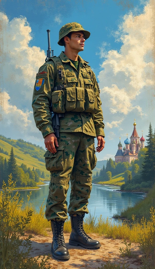 (best quality:1.2), man with hummer, smile, looking at camera, soviet union, poster, map in background <lora:soviet-poster:0.7>
