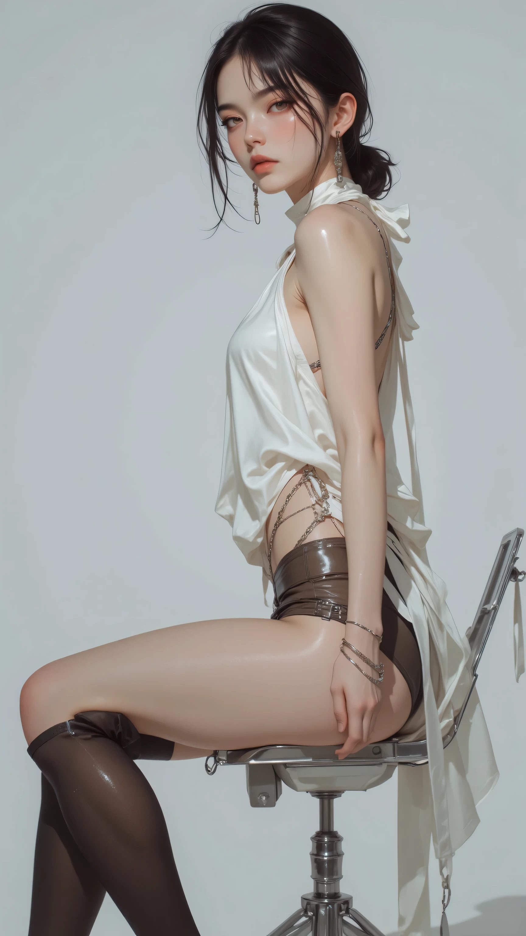 ,((Wearing a torn sheer costume of a superheroine)),(, No bra)), Wet crotch, Wet thighs, Beautiful girl with accentuated slender abs: 1.4, (((nipple tips protruding, areola is protruding, The shape of the pubic region is clearly visible)), sixpack abs: 1.4, Bust Botox, Photo, Sharpness, Unique 850 4, Koda850 k portrait camera, F1.6 shots, Ultra-realistic textures, Spectacular light textures, Cinestil 800 Fashion Mechanics, (futuristic sci-fi battle fashion: 1.1), (tied perfectly by chain), Restraint, Slaves, collars, ((wide prison with sunlight)), Dark fantasy, Realistic material details, extreme hight detail, Ultra-realistic materials ((Torn costume))), Wet, Cloudy, (Chained)), ((big emphasized by chains)), ((chains digging into crotch)), ( (Collar)), (, No bra), shredded costumes, broken golden shields and battle spears,, White combat gloves, Combat shoulder armor, Blood splattered on the face, Blood splattered, Realistic, (Bruises, Dirty, ripped clothing, skimpy clothing, Blood: 1.3), Torn Cape, Torn pantyhose, Long legs, ((iron pipe in the crotch)), Metallic shackles and fetters, ((chains hung from heaven)), Wet crotch is clearly visible, Swarovski's sword and the anatomy beneath his feet, (futuristic sci-fi battle fashion, Torn mesh stockings),