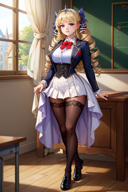 ((highest quality、High resolution、masterpiece))、Blonde、Cosplayer Beautiful Girl、skirt、Embarrassed face、((She shows her panties))、I'm tempting you