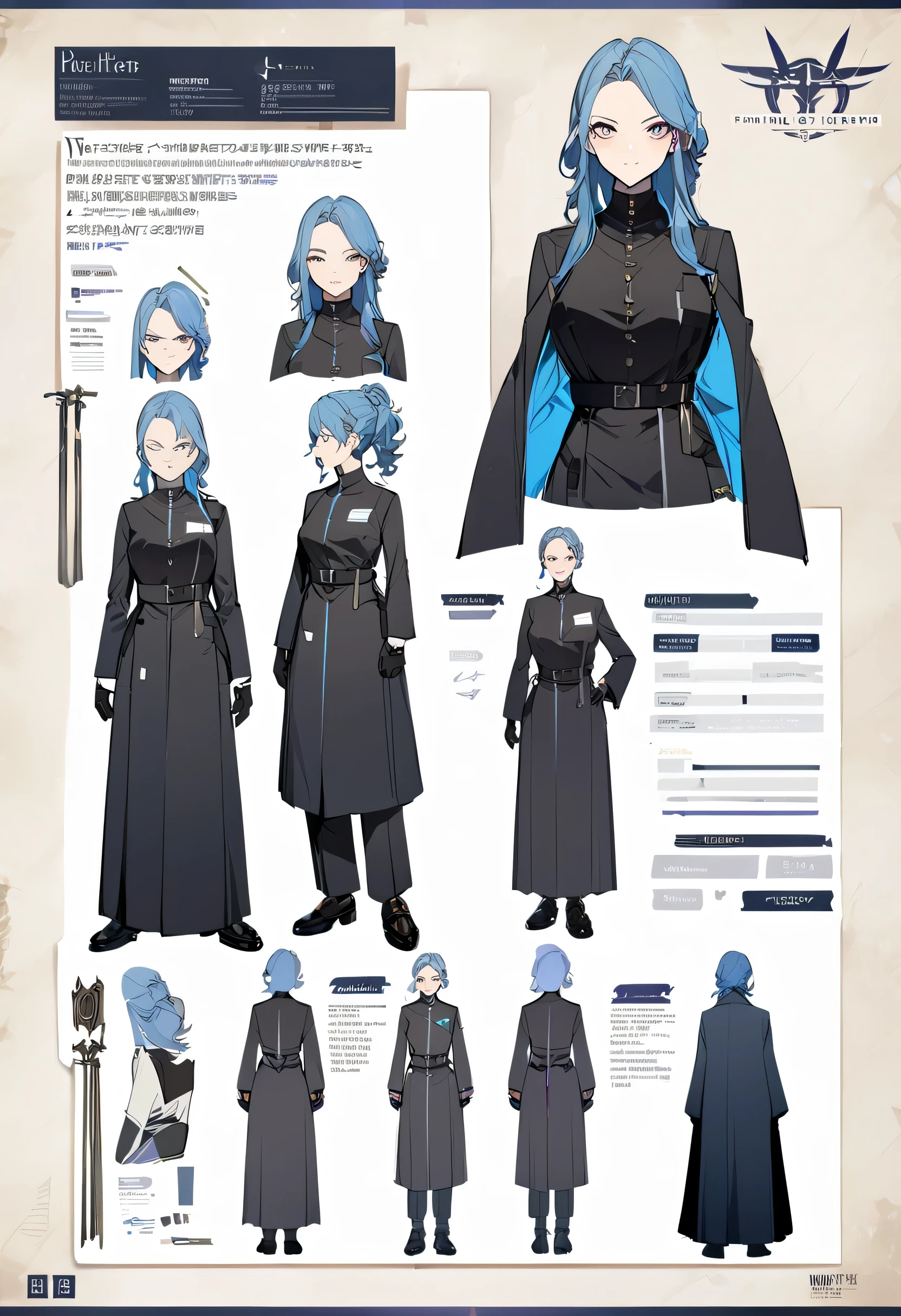 Virtual Character Design,concept character sheet, face, modern design, 1 woman,priest,