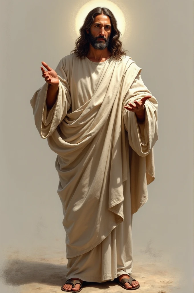 Black Jesus and humble simple clothes blessing