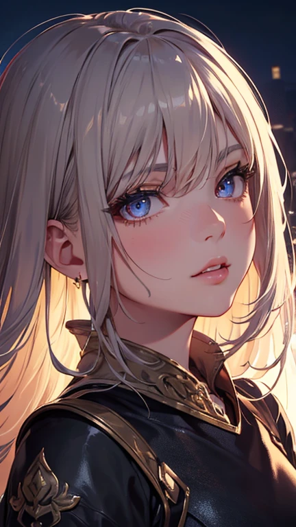 (Perfect Anatomy)、Mastepiece、Ultra High Quality、 8k、masterpiece、Highest quality、Ultra-high resolution、Maximum resolution、Very detailed、Professional Lighting、anime、woman、thin、Very beautiful face、Beautiful eyes、(Highly detailed eye)、Highly detailed face、White armor,Cross earrings,Gray Hair, hairs between eyes, Red eyes,White leotard、Gloss Lip、Pink Lips、grassland, full body, (((gun)))、Armored Dress、hair accessory、Golden pattern、big shoulder armor、High heel boots, green scarf、Random Pause、Beautiful attention to detail