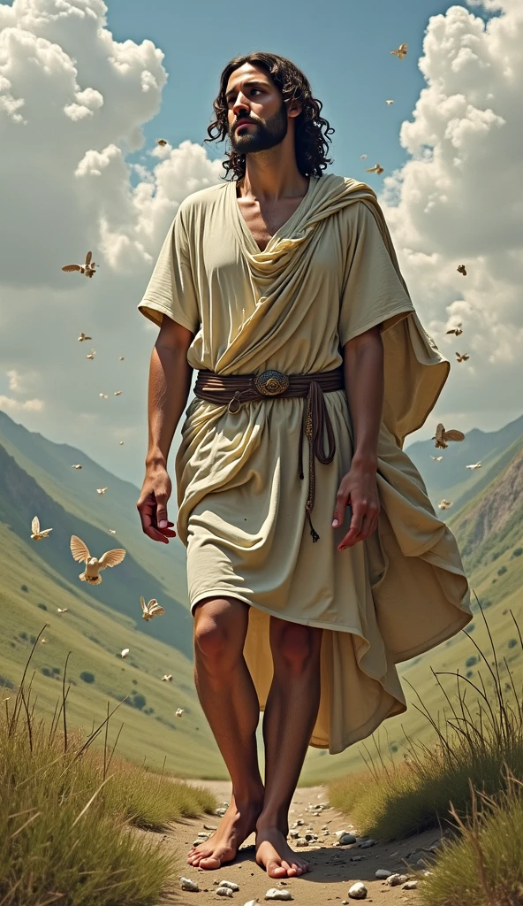 A full body portrait of Henry Cavill detail and handsome man, highly detailed painting, portrait, artwork by William-Adolphe Bouguereau, ethereal, poetic pastoral, beauty detail, white cool skin, 8k, long shot, geek god style, in fine linen, body displayed as in Greek paintings,