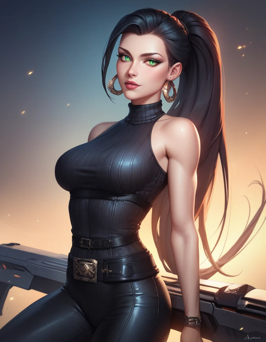 um close up de uma mulher em um vestido verde prateado com uma flor dourada vermelha em seu cabelo, rosto de uma americana, cabelo branco, olhos negros, batom verde, musculosa, bunda grande, mostrando a bunda, de quatro, Succubus em vestido curto apertado, elegant cinematic pose, character is in her natural pose, tracer in a skintight dress, Lockhart, Retrato sedutor Lockhart, thicc, Lockheart glamourosa, Cinematic Goddess Body Shot, corpo perfeito sombreado realista --auto