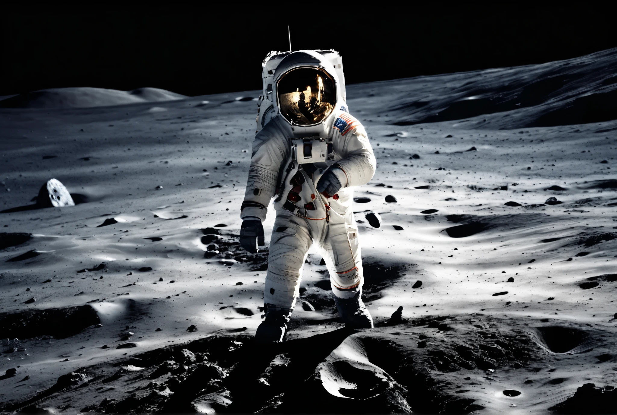 astronaut walking on the surface of the moon
