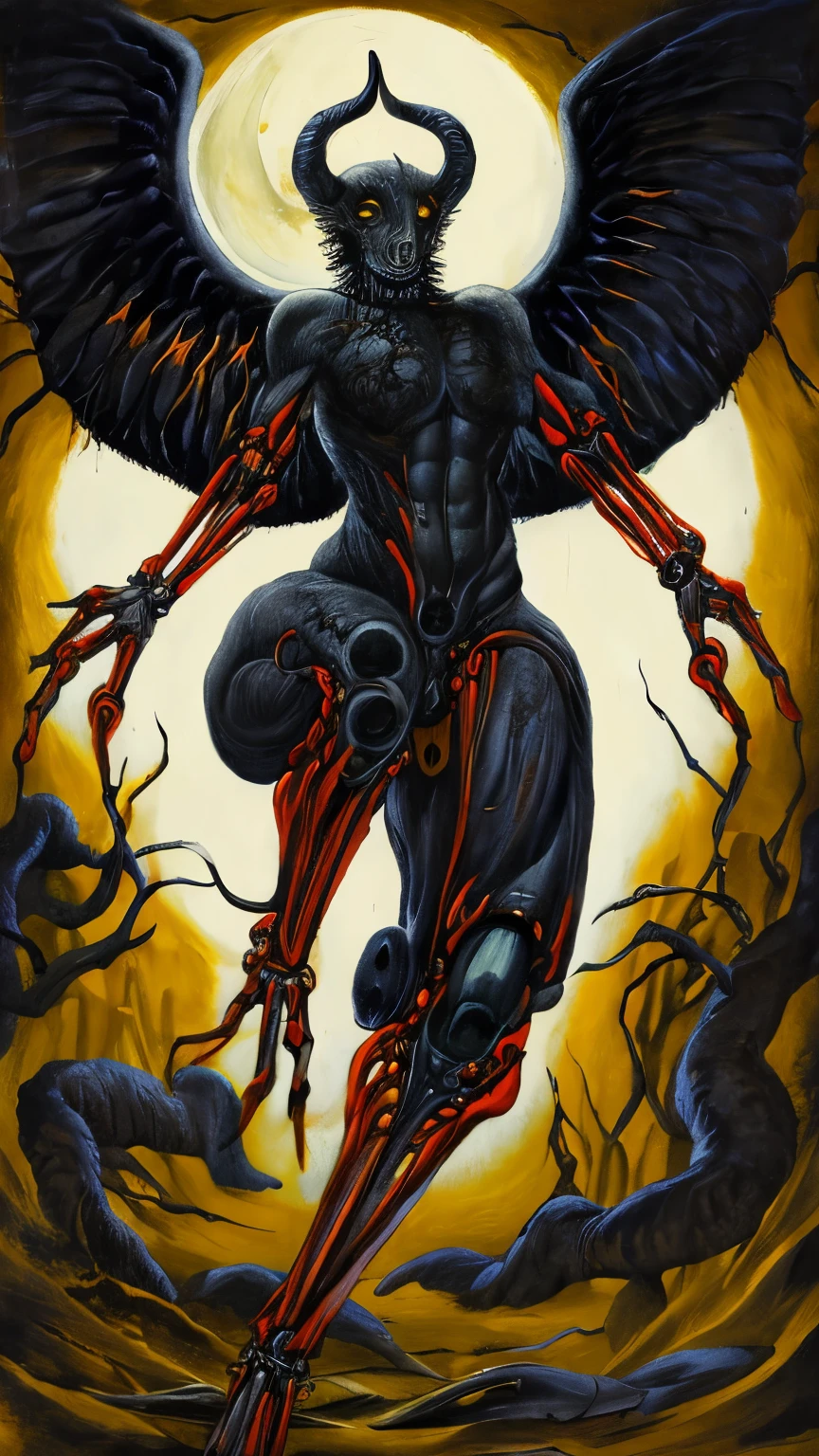 a detailed biomechanical creature with multiple arms and hands, Body horror elements, Satanic and mystical influences, rich and vivid colors, Intricate biomechanical details, inspired by Hans Gieger art, dark oil color scheme, is best, 4K, 8,000, high resolution, masterpiece, super detailed, actual , photo actual , Professional, wearing a medical gown, extremely detailed description