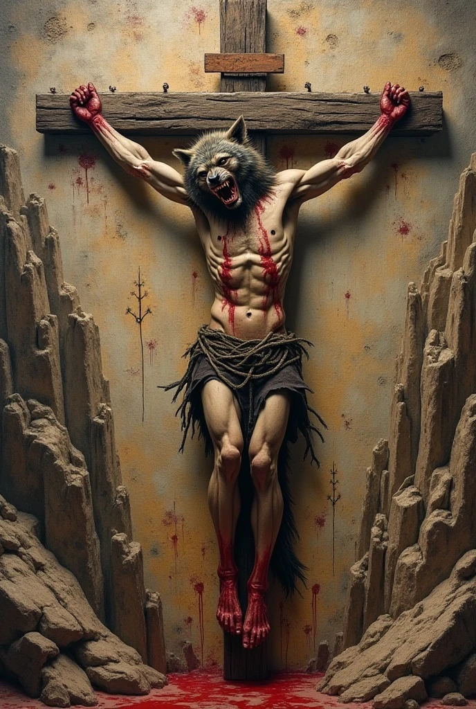 Jesus Christ body made entirely of screws