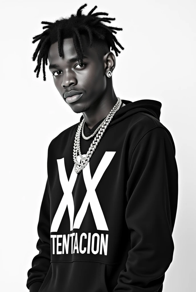 green:1.5, orange:1.1, white:1.3, yellow:1.3, (rapper with dread hair),tattoos, (power puffer clothes:1.2),abstract lines and circles background