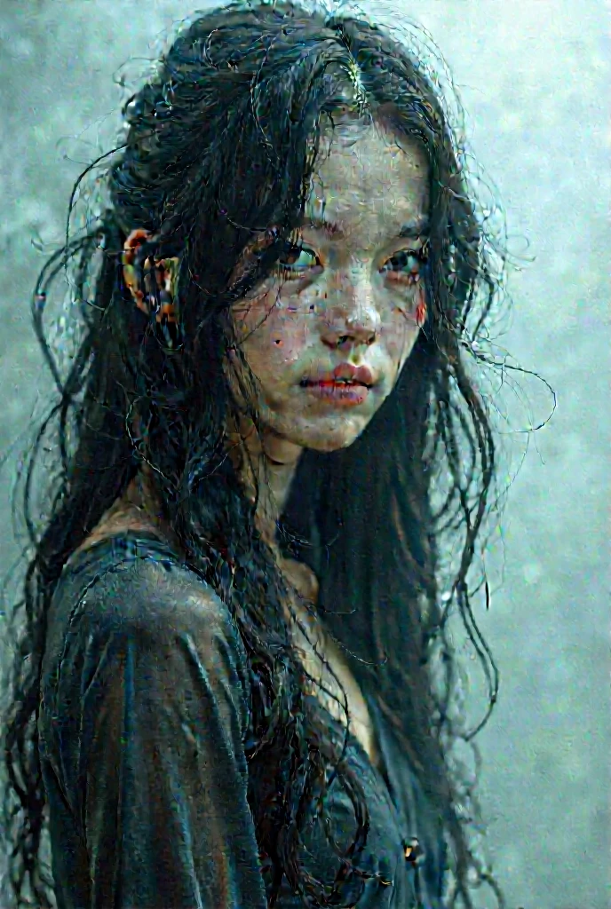Highest quality, masterpiece, Ultra-high resolution, Supermodels soaking in Japanese hot springs, Outdoor hot spring, Stone hot spring, Moss and tree々Surrounded by, Super beautiful face, Pure Body, I can see my pores, (smile:0.8), Wearing split (Lace Headband:1.2), (realism:1.5), Original photo, Soaking wet, Sweaty, Bare shoulders, In the Dark, Deep Shadow, Modest, Cold Light