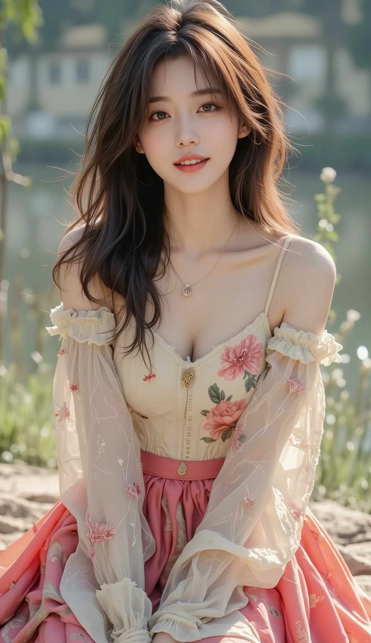 Natural Portraits　cute　Women　 Korean　skirt