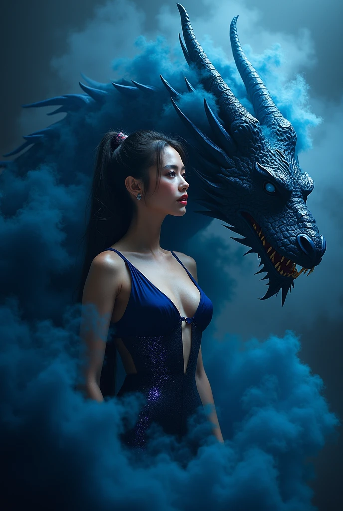 dark slutty woman, dragon