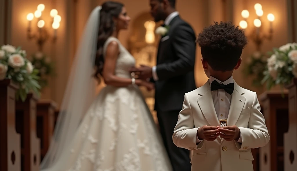 (Father),40 year old black dad 8K,13 year old girl,underdressing,wedding gown