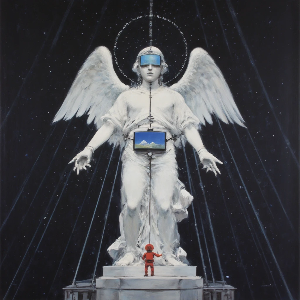 Giant male superhero Ultraman Taro is crucified on a giant cross at the South Pole.、The light in his eyes and color timer has gone out and turned grey.、The thin man has frost on his body、Muscular but thin arms and thighs、The bulge in his crotch is so large that the silhouette of his penis appears.