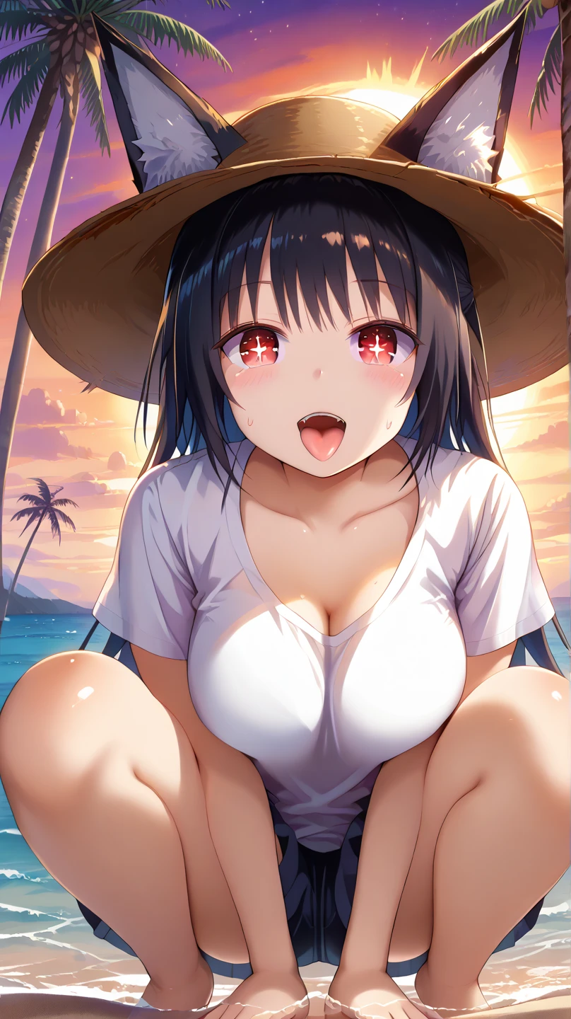 nsfw, nude, naked, 1girl, large breasts, nipple. empty eyes,,shizu murasame, long hair, blue eyes, black hair, sidelocks, hime cut, bangs, blunt bangs,,, 、 crying 、whole body, amusement park、