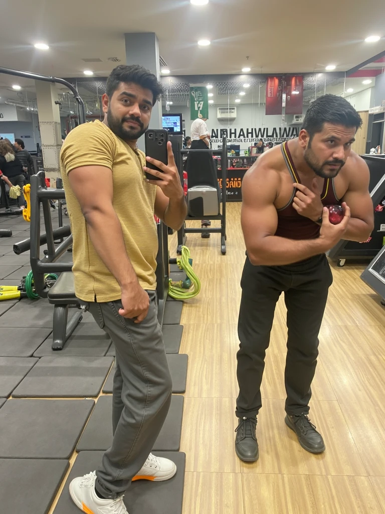 3 men doing double bicep curls 