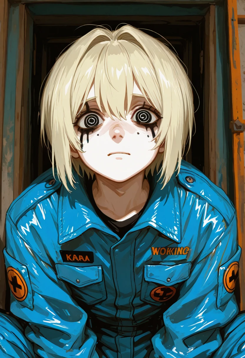 power_csm, blonde hair, yellow eyes, cross-shaped pupils, symbol-shaped pupils, red horns, white buttoned shirt, blue jacket, black necktie, ((masterpiece, best quality)),8k uhd, dslr, high quality,cinematic lighting,extremely detailed CG unity 8k wallpaper,masterpiece, finely detailed beautiful eyes,intense gaze, cinematic lighting,detailed face and body,award-winning,(8k, RAW photo, best quality, masterpiece:1.2),ultra-detailed, (high detailed skin:1.2), by Carne Griffiths,<lora:87153:1.2>, <lora:118229:0.9>,