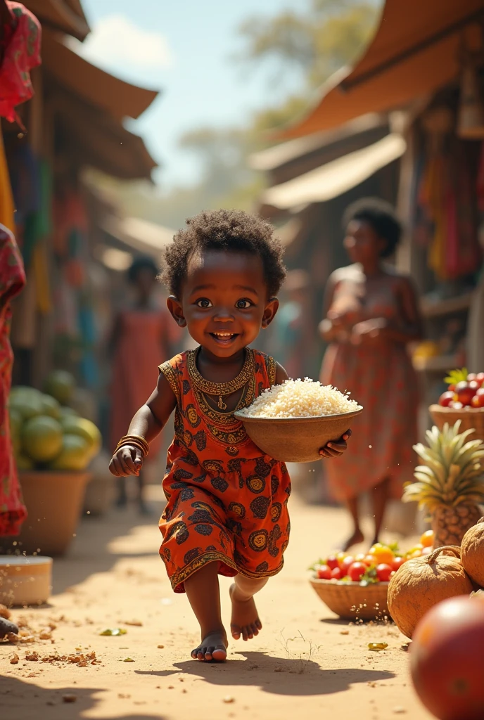 African child selling in the market