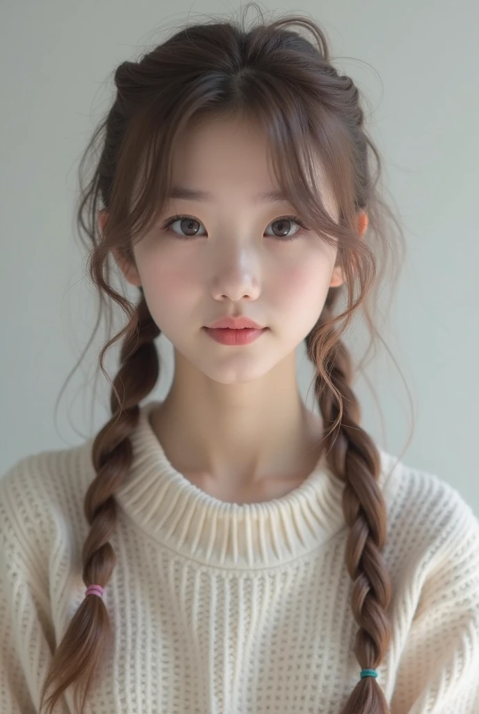 anatomy、Chic room、one girl、baby face、focus on girl、brown hair、braided hair、Dress relaxed、Room wear、cute face、16talent、Natural color clothing、完璧にblurred background、Calm room、sitting on a pink chair、highest quality、best image quality、ultra high resolution、Super detailed、8k、cinematic lighting、professional photographer、miniture、blurred background、Depth of bounds written