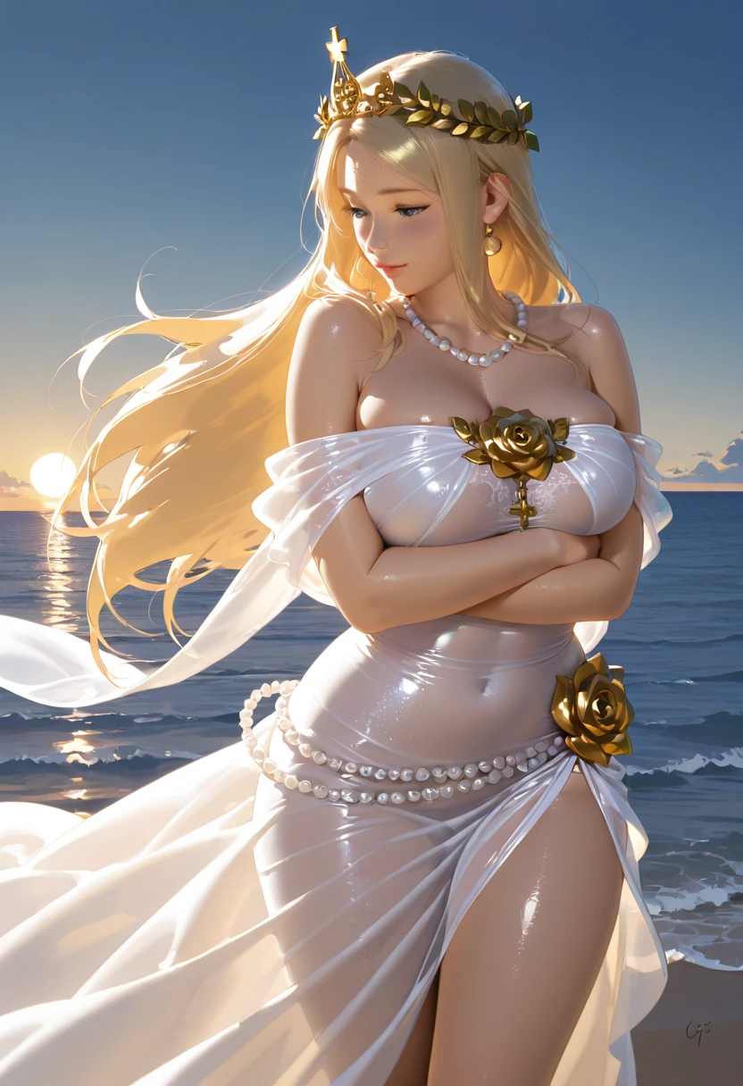 professional medium body photo of eternal sailor moon, detailed skin, detailed eyes, finely detailed hair, field, volumetric light, highrez, masterpiece, best quality, (downblouse:1.5), ahegao