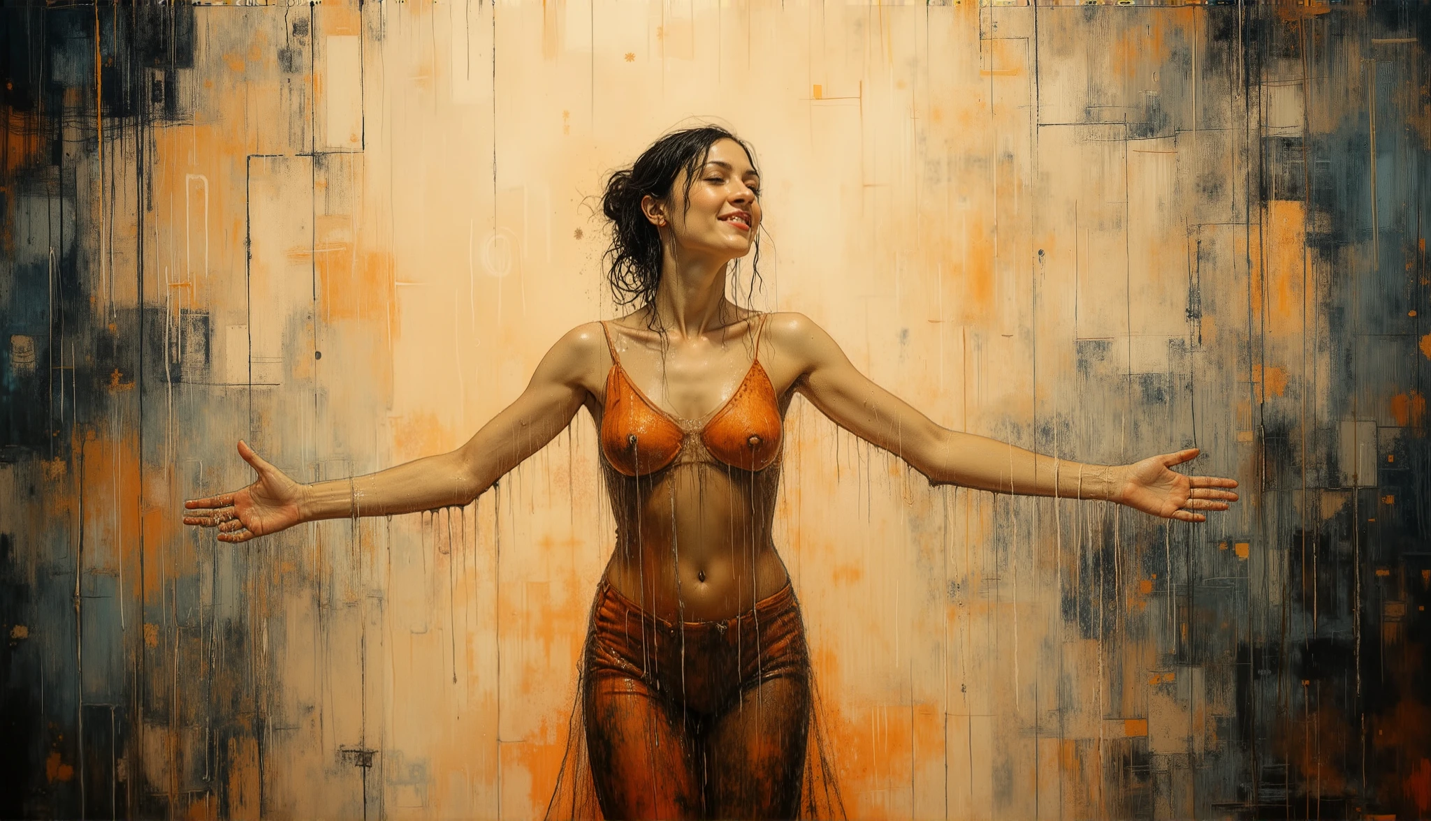 Highest quality, masterpiece,nude、Big and ample breasts、 High resolution, 完璧なbetween legs、One girl, Arms tied, Tied legs, realm, Bondage, Leg spread, fear, thin, clavicle, between legs, Gray Hair, Grey Eyes, Dark Room, chain, Strap Off, Pull down your panties