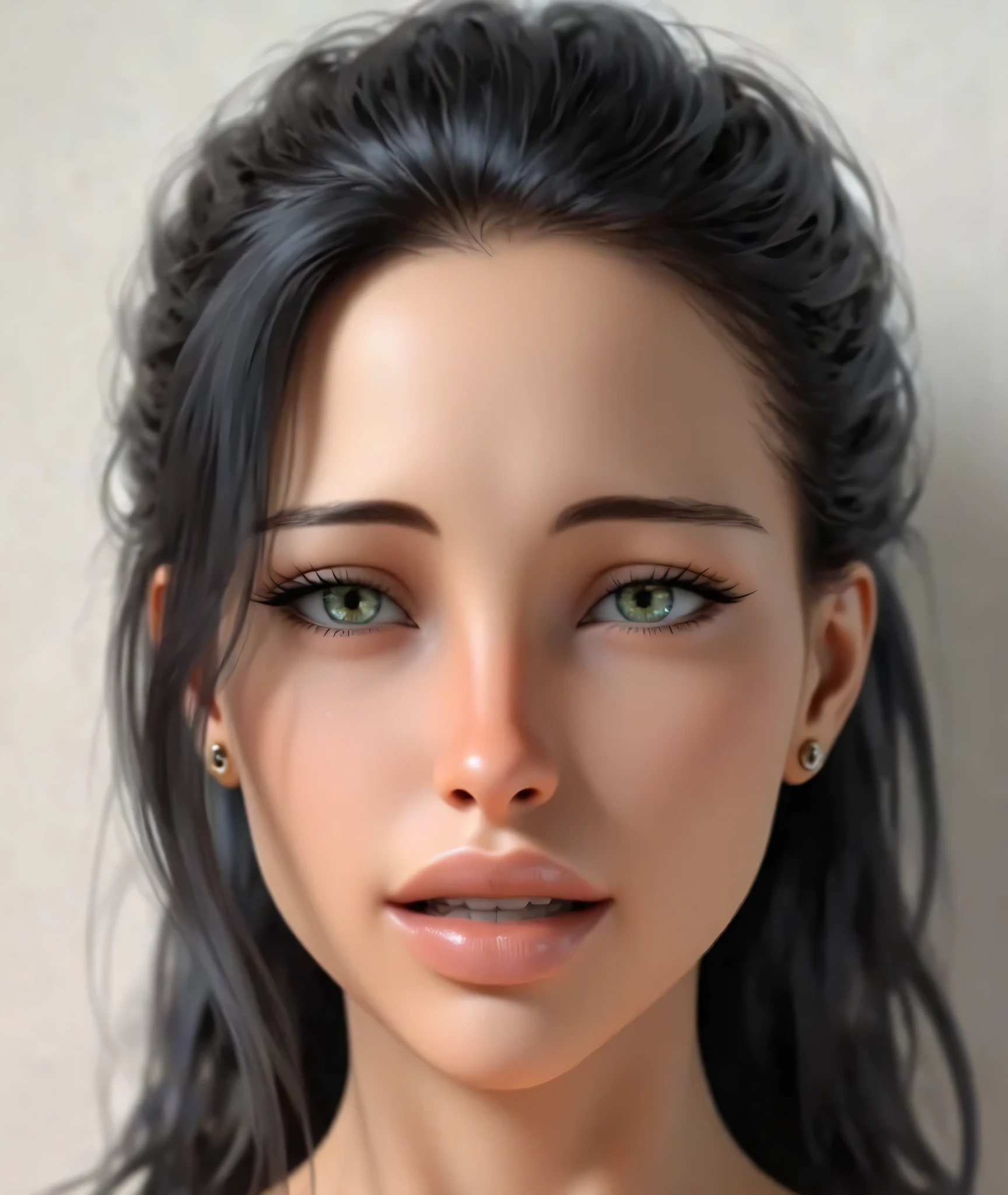 Beautiful high-ranking witches in a fantasy world, smiling, seductive looking, seduce,sardonic smile photorealistic , Symmetrical close-up portrait of a beautiful white woman, attractive ,