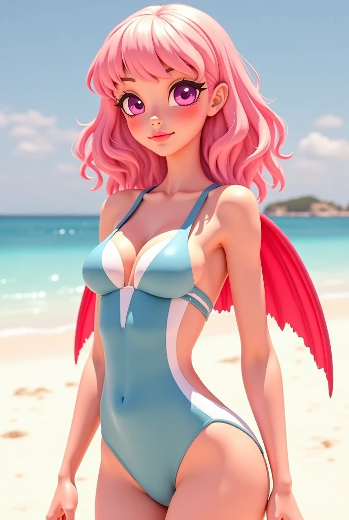 fairy girl on beach with tiny dragons