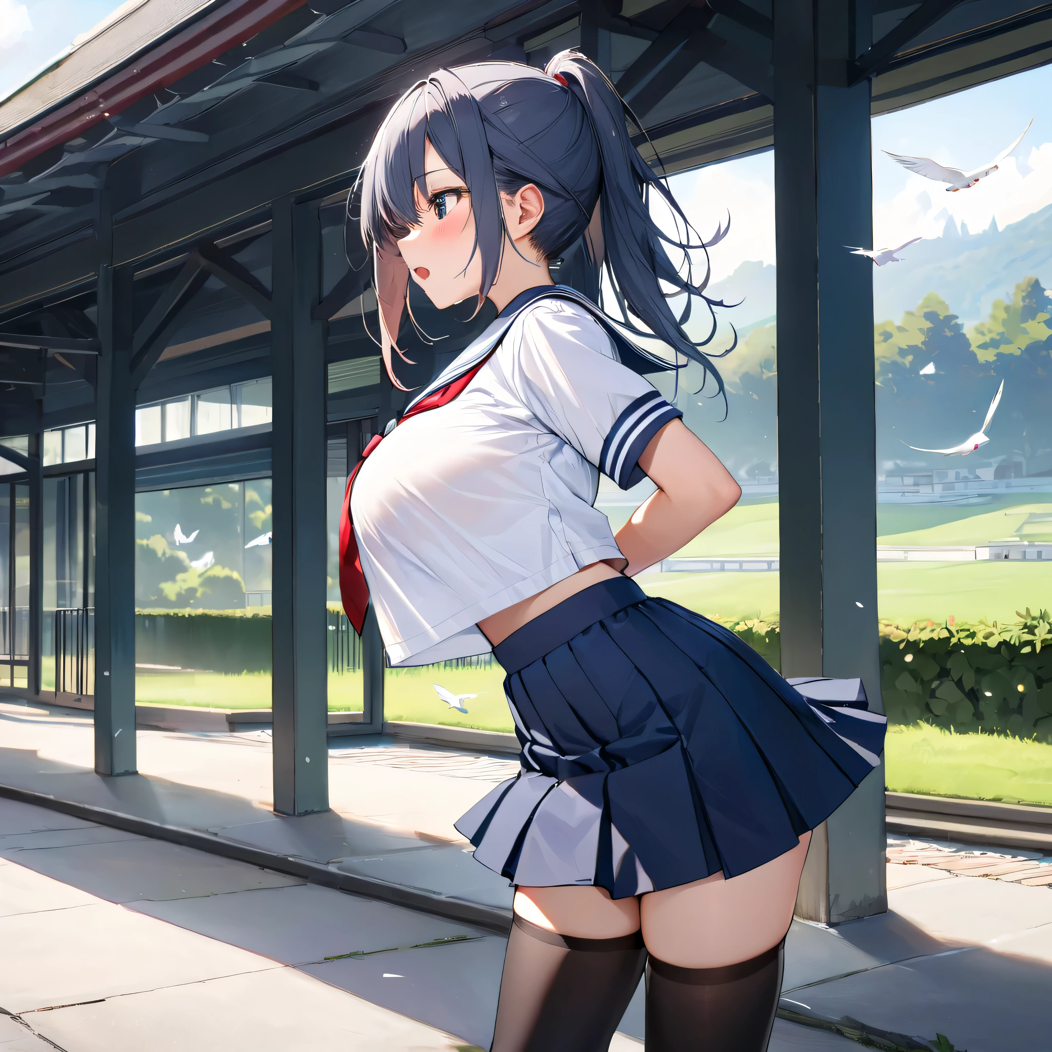 (a giantess looming over a girl: 1.2), (giantess foreshortening: 1.2), (a girl in front of the breasts of a giantess:1.1), gym, locker room, (2girls:1.9), (height_difference:1.7), (size_difference:1.5), (multiple girls: 1.4), (giantess:1.2), large breasts, sports uniform, (yuri:1.1), (tall girl: 1.1), professionally drawn, (huge breasts), (cleavage sweat), (anime drawing:1.1), (simple bold lines: 1.1), (anime:1.1), (very cute anime girl), (bright), (low contrast), (prettiest teenage girl), (mature face: 1.4), (tall girl with big breasts: 1.2),
