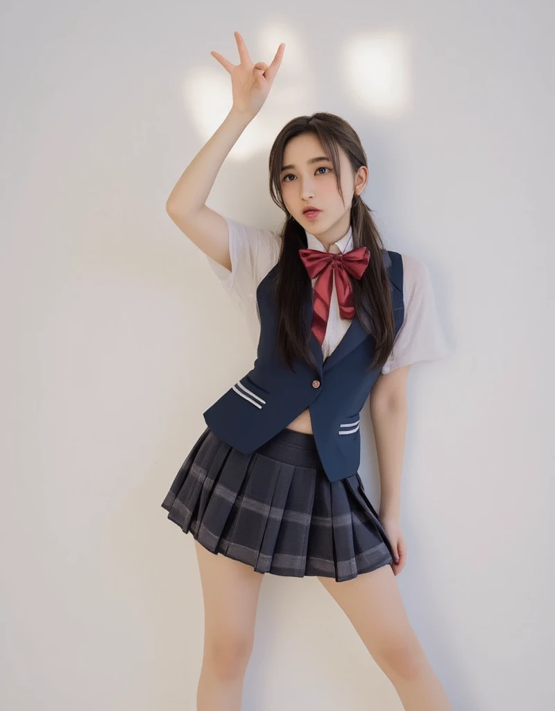 beautiful and delicate girl, very detailed eyes and face, beautiful detailed eyes, huge file size, very detailed, high resolution, very detailed, best quality, masterpiece, (((school classroom)), (((simple blazer))), (((pleated skirt))), (((The skirt and tie pattern is a check pattern..:1.3))), very detailed, CG, 8K wallpapers, amazing, fine details, masterpiece, ((best quality)), very detailed CG uniform 8K wallpapers, my face shines, cinematic lighting, 1 woman, 16 years old, (((dynamic pose))), (camel toe), (half), ((pantyhose)), ((Sit with your knees bent and your legs crossed)), ((whole body)), (((Lift up your skirt and expose your panties....:1.8))),