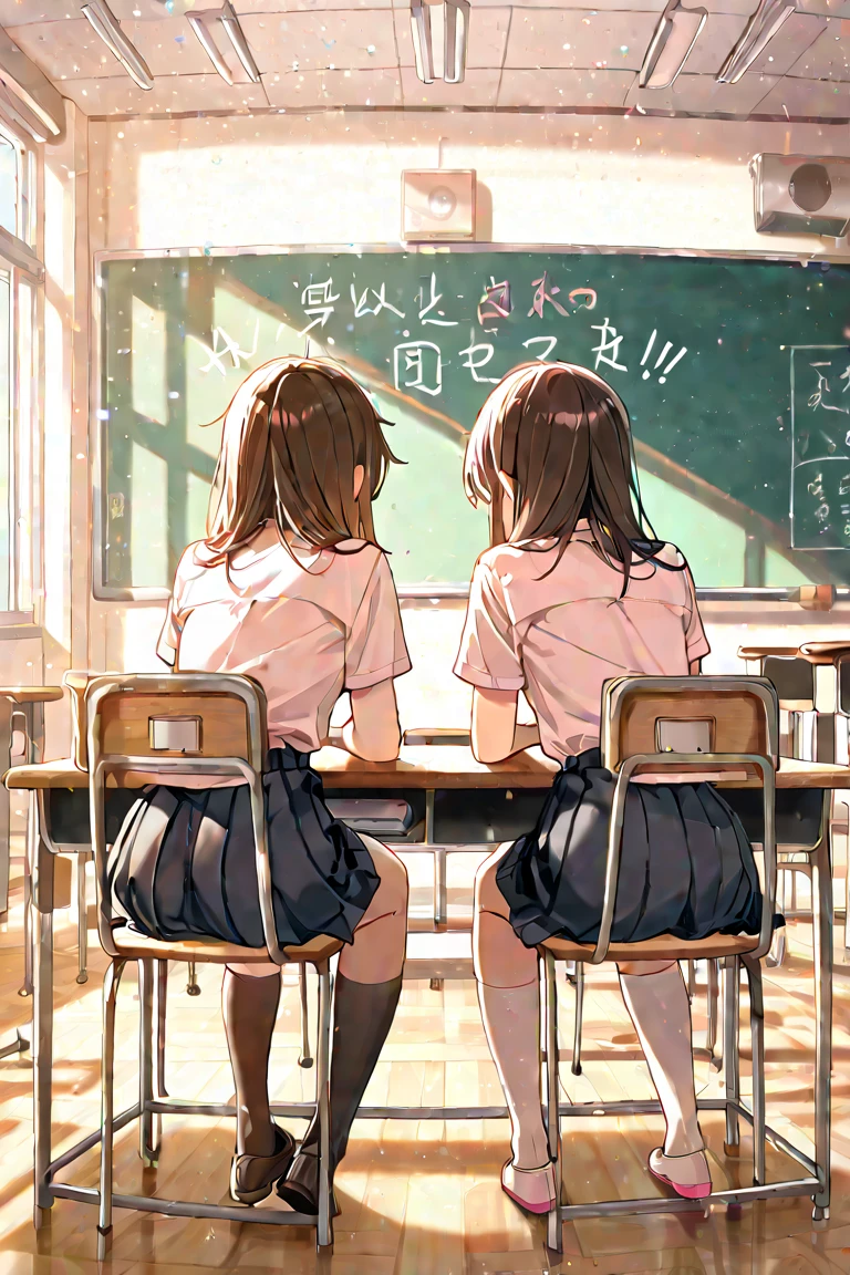 (Masterpiece:1.1), (Best quality:1.1), (White blouse:1.1), (checkered skirt:1.1), (School uniform 1.1)(Classroom 1.1),sitting on a stool,hands on desk,(Expression Anger 1.1),1 person