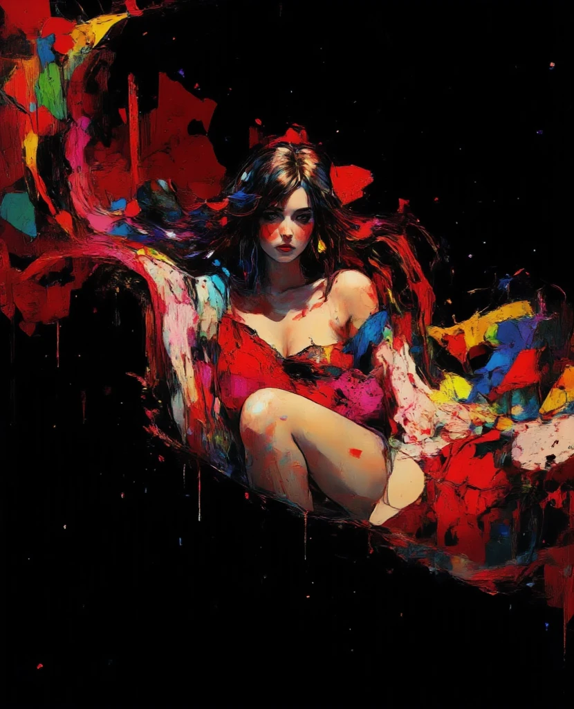 Picasso-style painting, woman, monochrome, slightly red, tango, dance, deformation, character --auto --s2