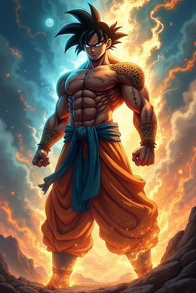 Um poster de um filme da Disney, with the Story of Som Goku, um lindo poster