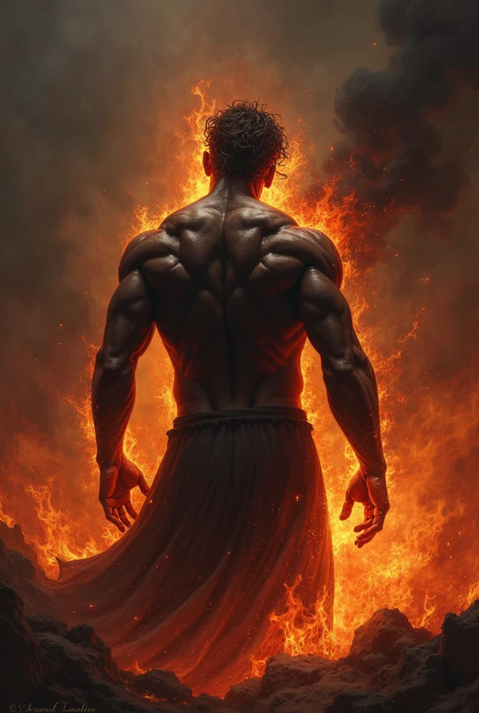 Man burning with passion for a woman