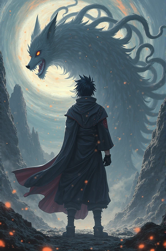 A man standing in a dark room, les yeux vitreux et le regard de loup, rushing towards the man with hostility, ,32K, Best quality, Masterpiece, super detail, High Details by Jidaimono Anime Style