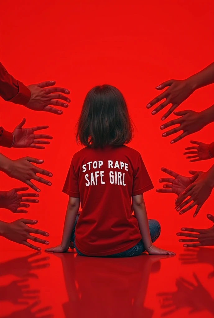A hijaber indonesian pretty woman, wearing a cream tshirt with a strong vector design featuring a silhouetted image of a five-fingered palm in pastel colour with love and light. The phrase "STOP FREE SEX" is displayed in bold simple elegand, distressed typography with pastel colours, while holding her long skirt, wearing hijab, one-handed pose pointing upwards, in a public place, surrounded by many naked men, jav idol, with front shooting angle, very realistic, (complex detail: 0.9), (hdr, hyperdetail: 1.2), RAW, Sony Alpha a9 II, 24-105mm f/4, HDR,