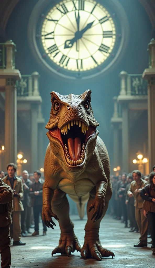 crie um professor velho com a barba grande (branca), your arms (are from Tyrannosaurus rex) o professo esta sentado na cadeira explicando algo, Make it realistic