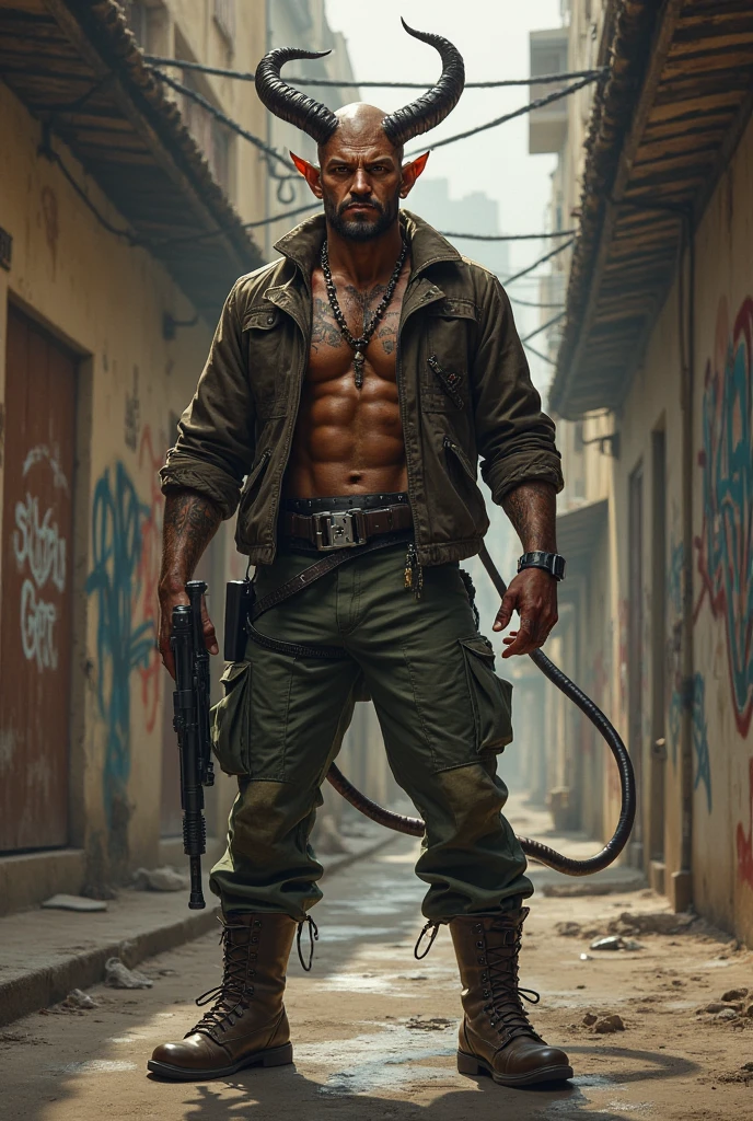 (photorealism:1.2), ((full body)) young attractive bald man, european, fit body, white skin, black short beard, brown eyes, mad max outfit