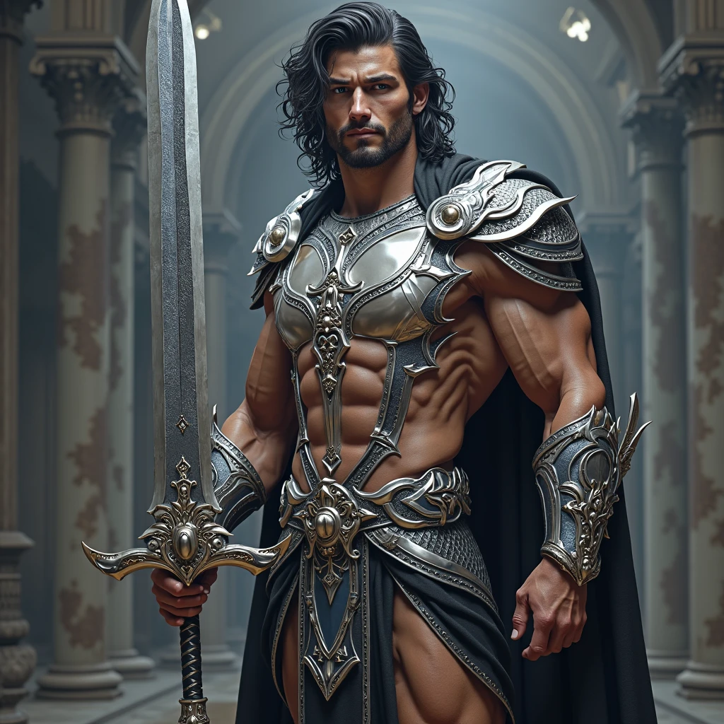 Mythology swords man