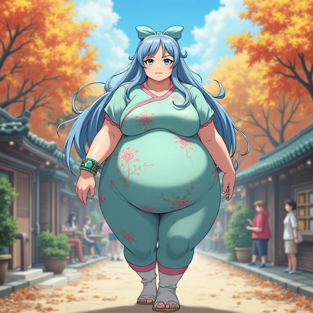 (masterpiece, best quality, highly detailed), 1girls, big belly, huge belly, art by kipteitei, round belly, chubby, curvy, belly grab, enormous belly, fat belly, thicc, bigger belly, really big belly, jiggly belly, glasses, japanese traditional clothes, tight breasts, ((long legs, tall)), high heels, smug face, ((full body))