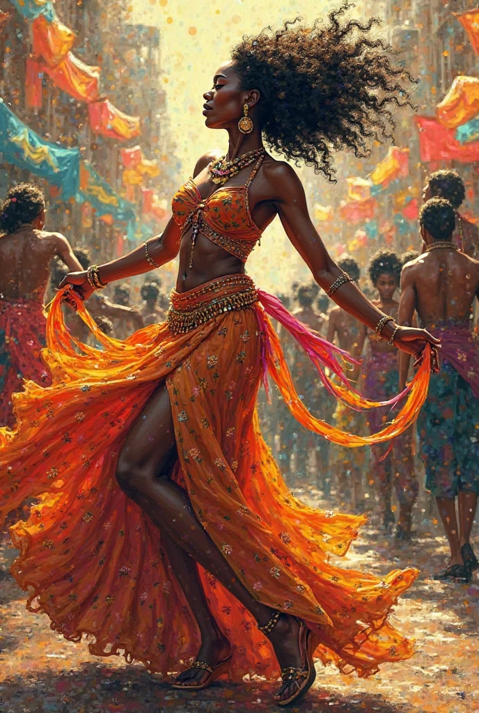 Giant Afro Brazilian woman shaking her hips