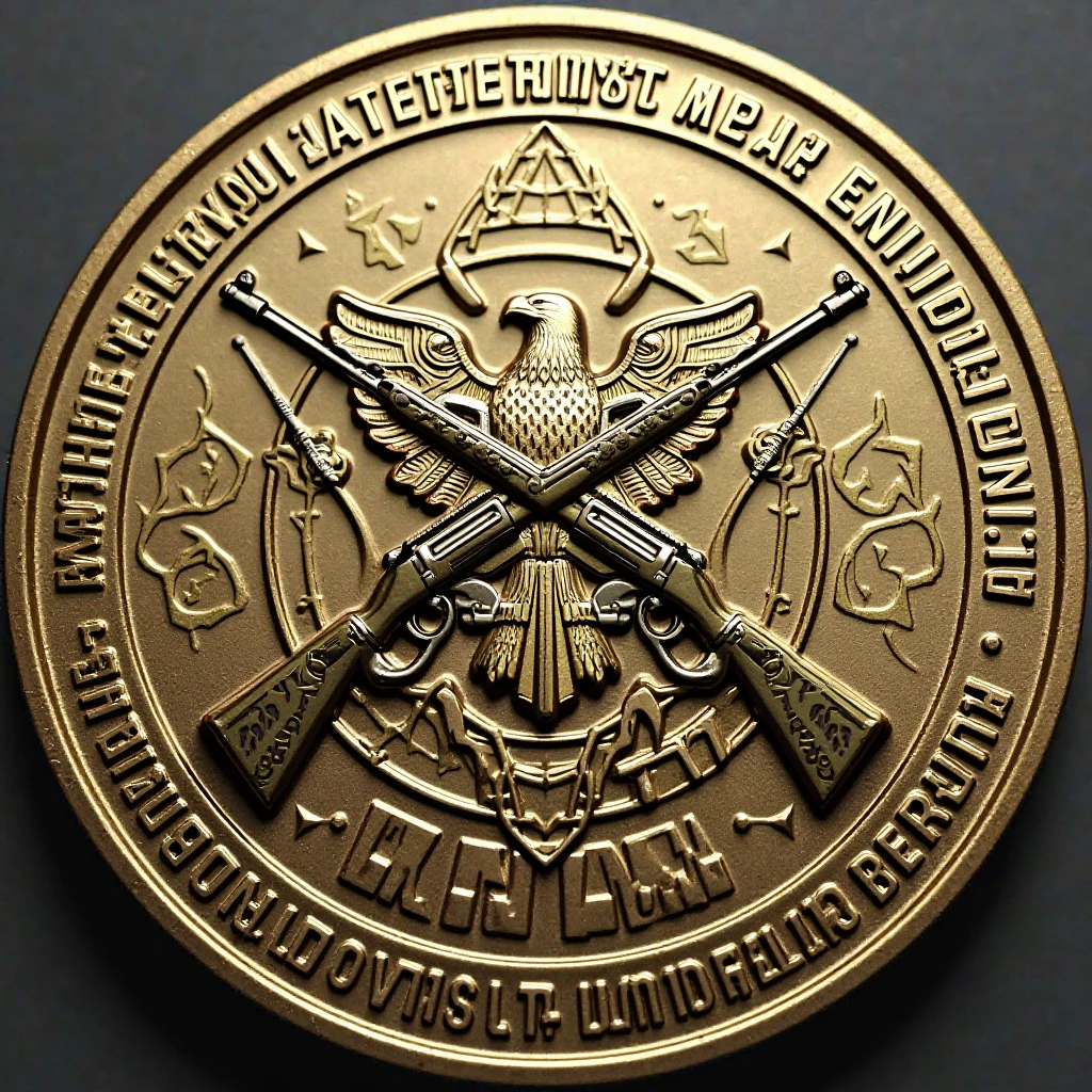 Create a coin with that image inside and on the edges that says anti ...