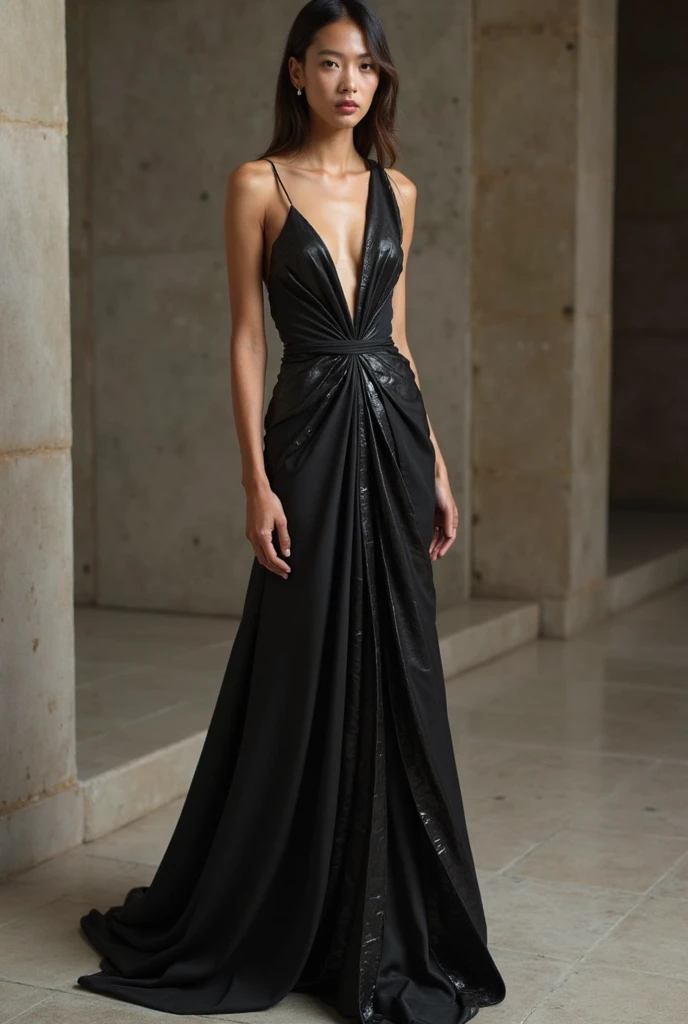 creation d'un logo sur le nom de sublimes store avec l'image d'une robe noire et or
