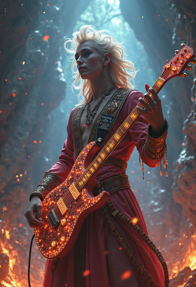 Ziggy Stardust came down to earth from another planet as a savior, He has a fancy guitar slung over his shoulder, He is both bewitching and insane, 